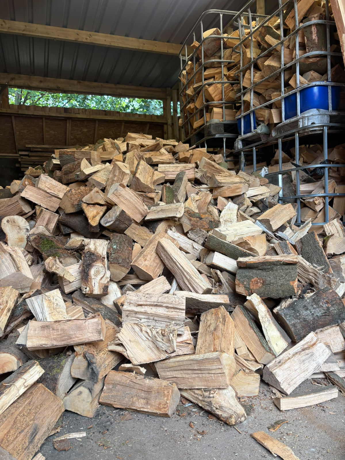 Split hardwood logs